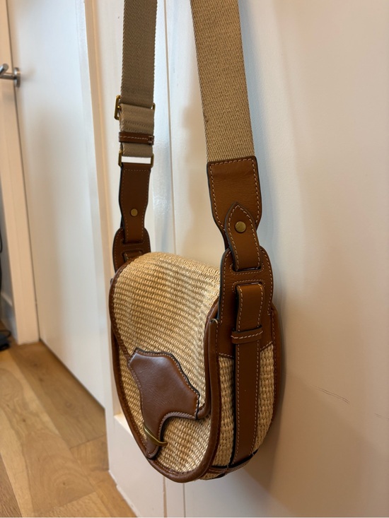 Isabel Marant Handbags - Isabel Marant Natural Straw Crossbody with Tan Leather Trim